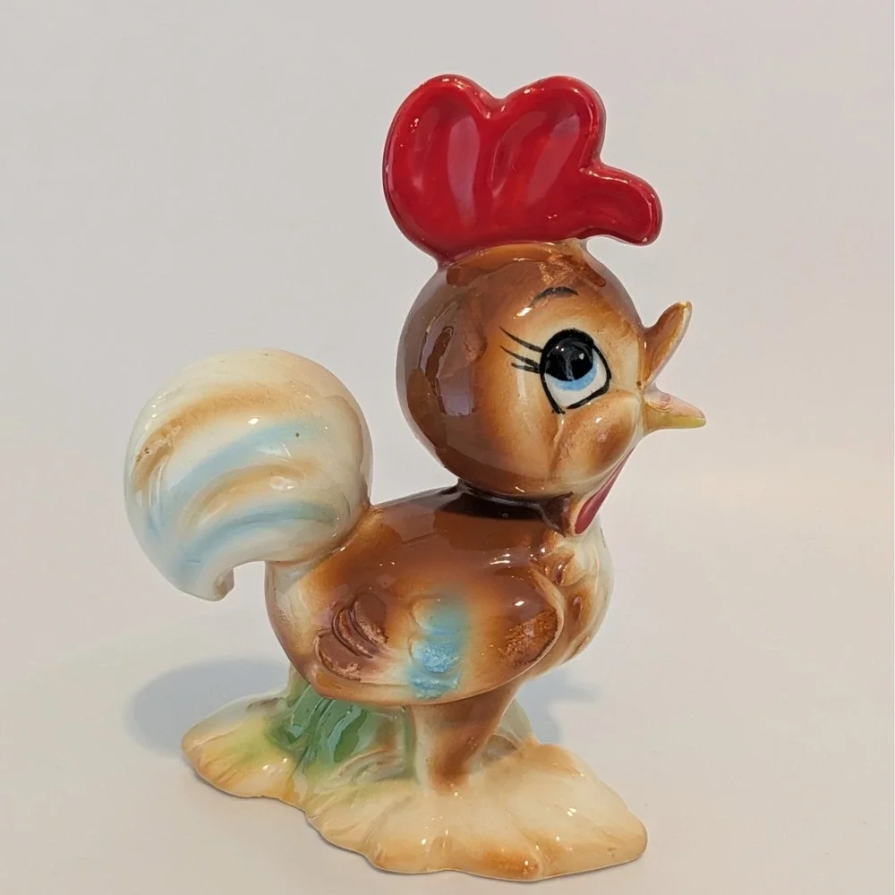 Vintage Norcrest Kitschy Anthropomorphic Rooster Salt And Pepper Shakers